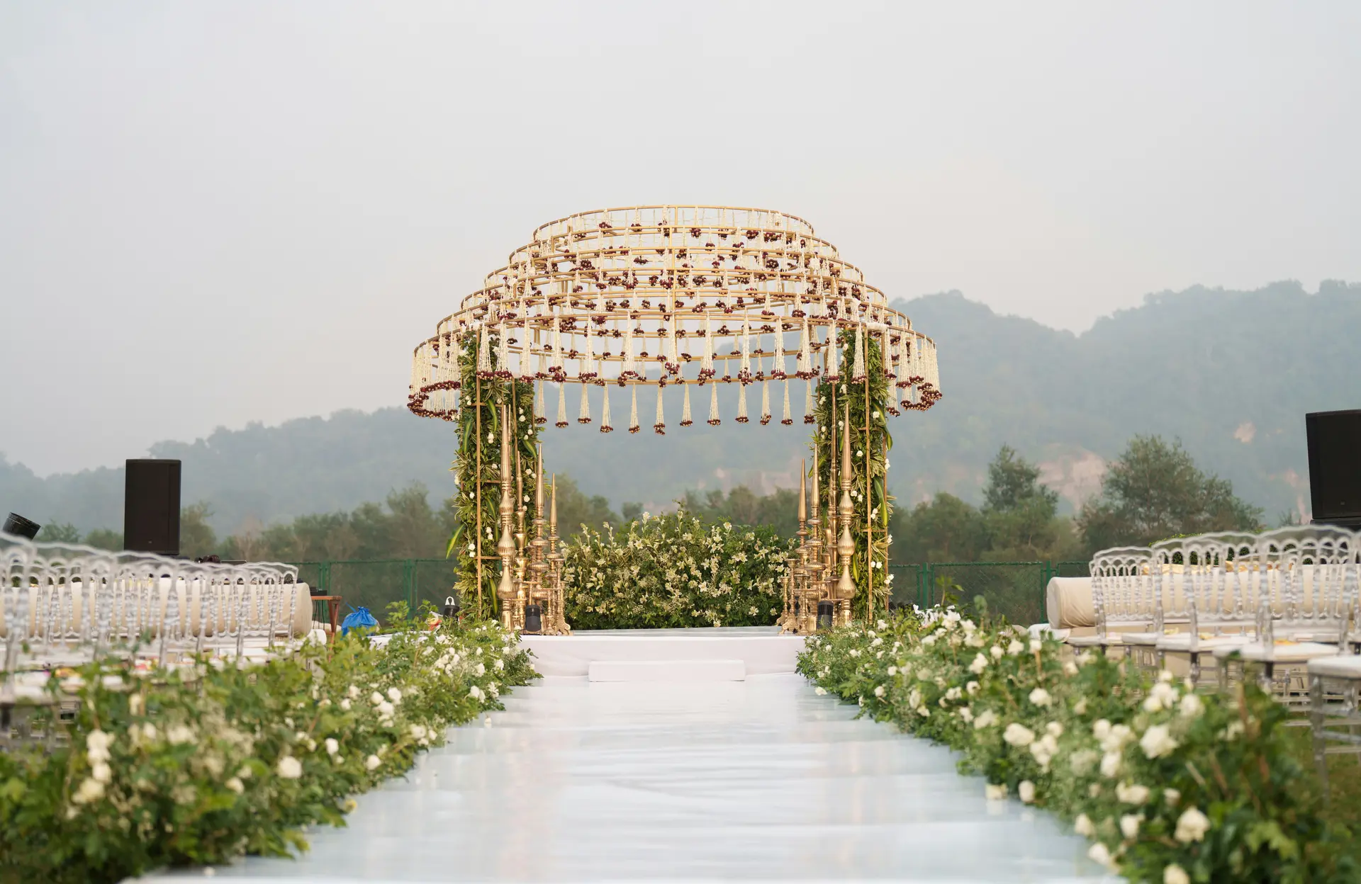 Wedding mandap with floral decoration